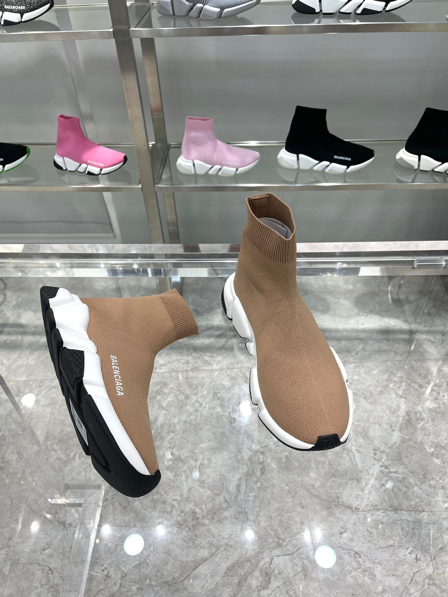 balenciaga sock sneakers in brown - sizes 35-44 - Image 7