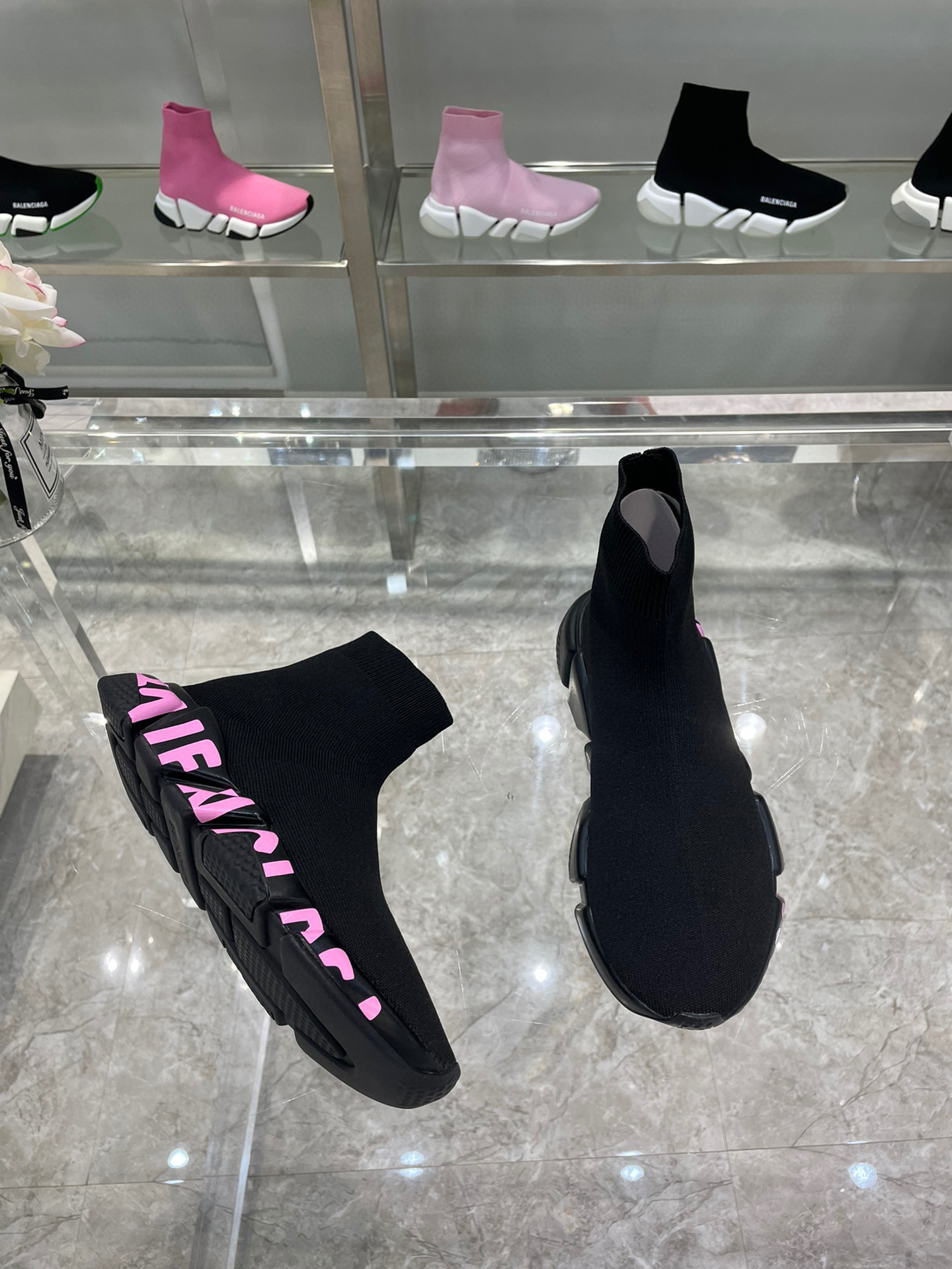 balenciaga sock sneakers black/pink 35-44 - Image 7