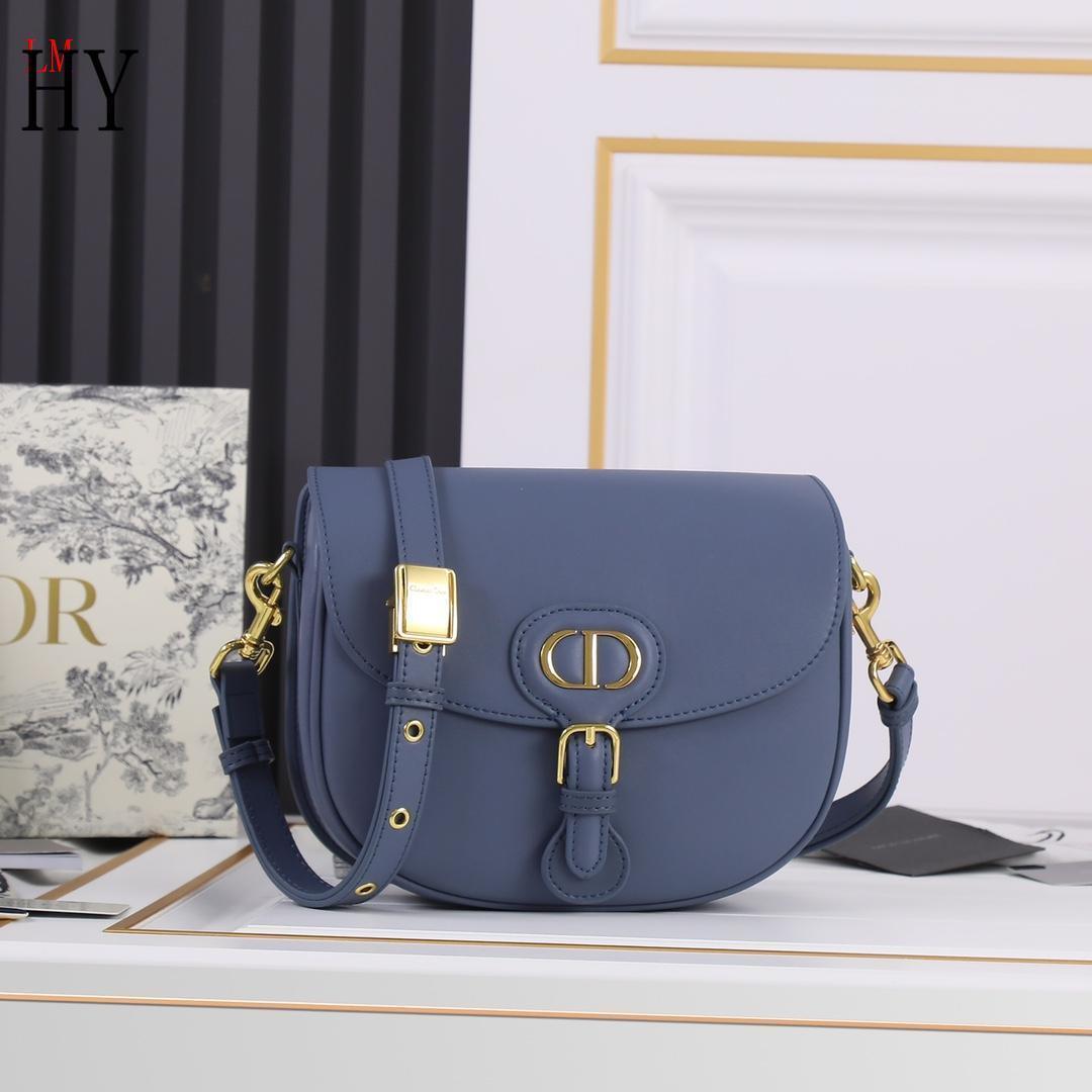 dior 22cm blue leather crossbody bag 408042