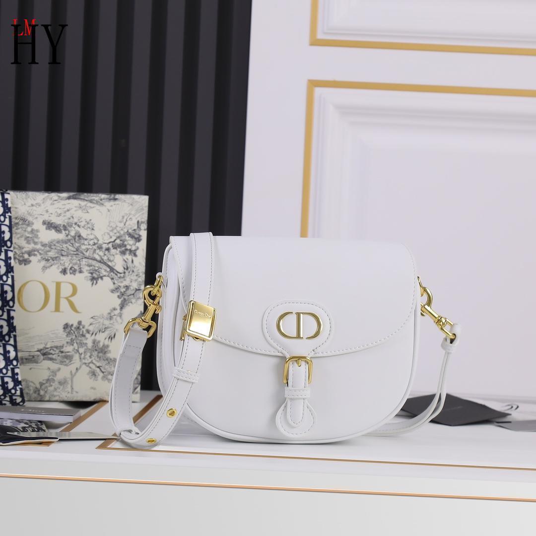 dior white leather crossbody bag - 22cm