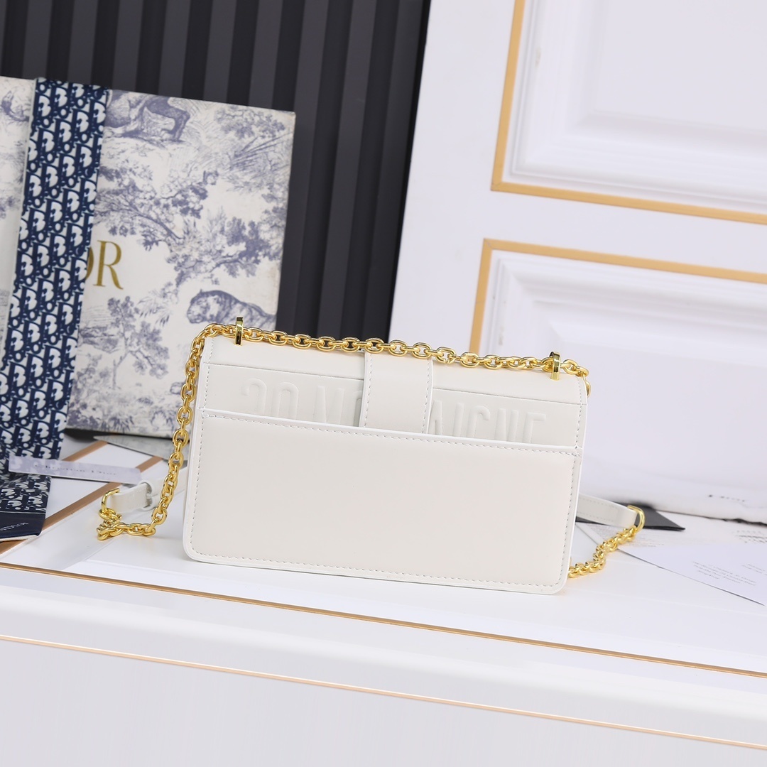 dior white leather crossbody bag - 21.5x12x6 cm - Image 7