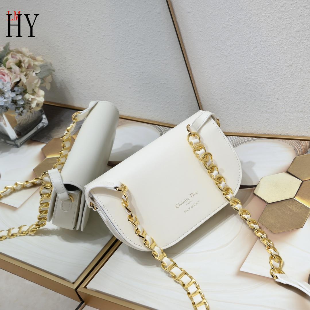 dior white chain crossbody bag - 21x6x12cm - Image 7