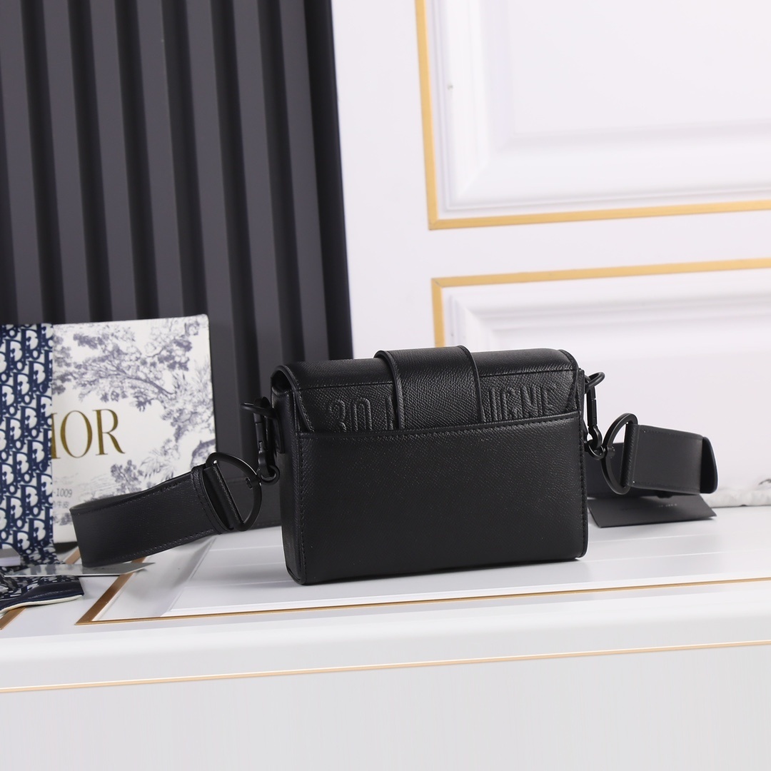 dior black leather crossbody bag - 17.5x11.5x5 cm - Image 7