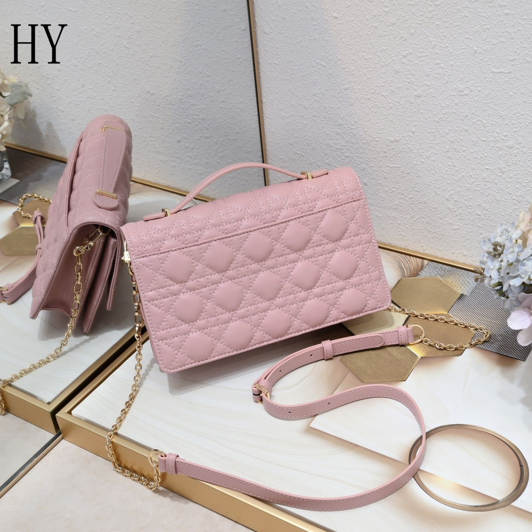 dior pink quilted handbag - 24x7.5x14 cm - Image 7