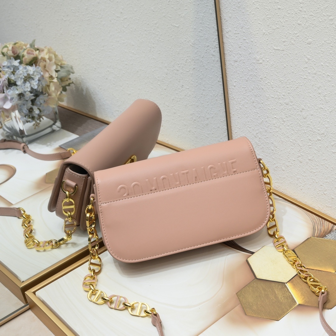 dior pink leather crossbody bag 22*13*6.5 - Image 7