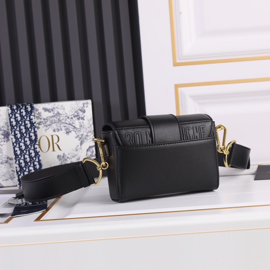 dior black leather shoulder bag - 17.5*11.5*5 - Image 7