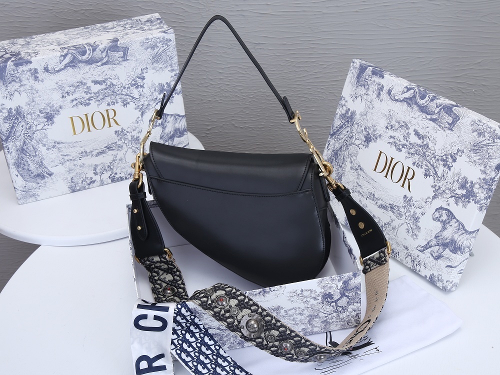 dior black saddle bag with adjustable strap - 25.5x20x6.5 cm - Image 7