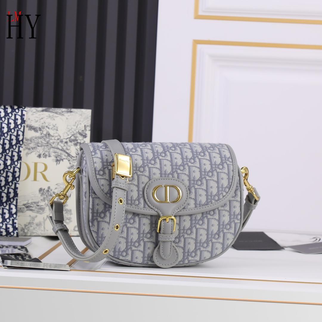dior 22cm grey saddle bag - model 408042