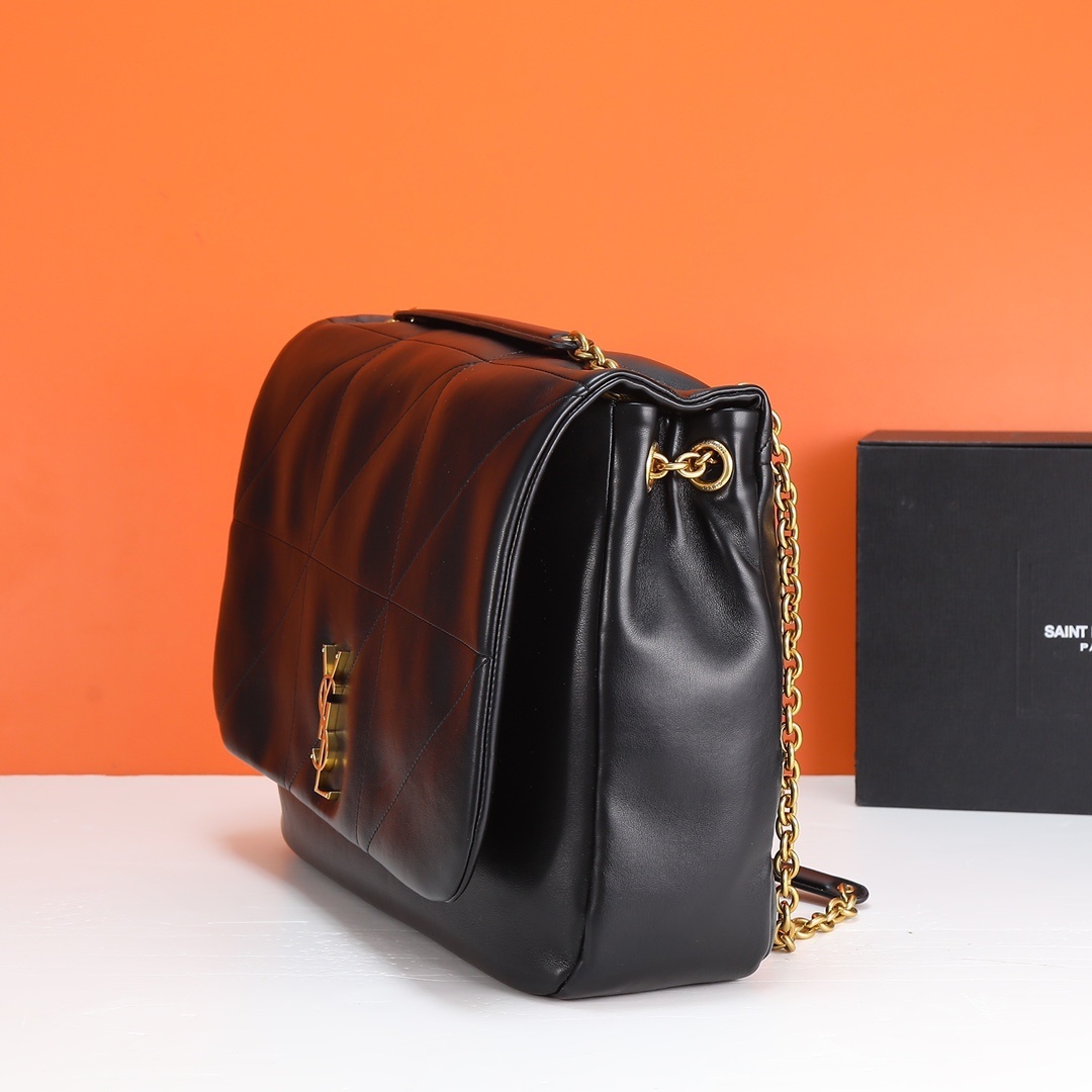 yves saint laurent black leather bag 43×29×9cm - Image 7