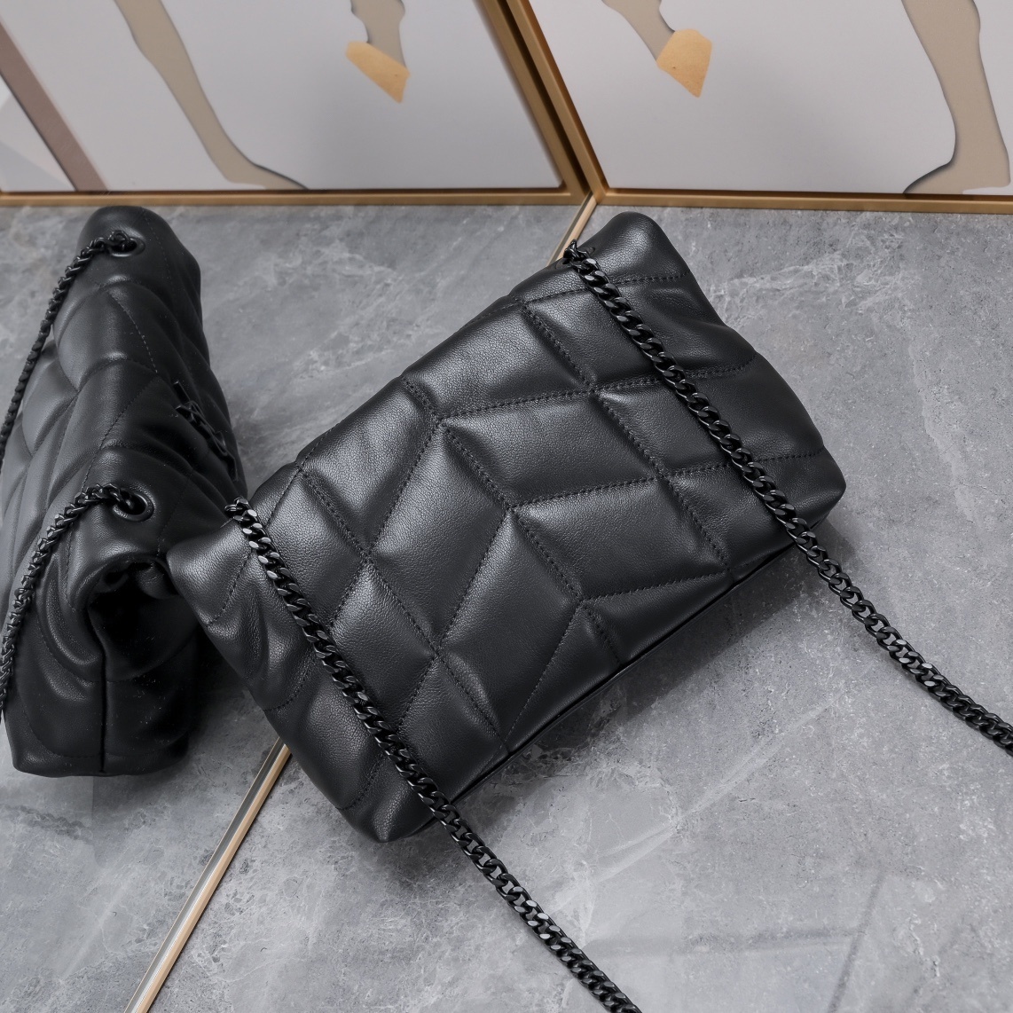 yves saint laurent black quilted shoulder bag 23×15.5×8.5cm - Image 7