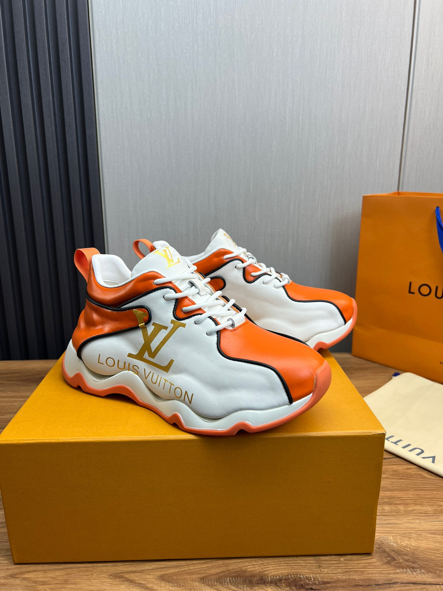 louis vuitton l casual shoes 38-44 - orange/white - Image 7
