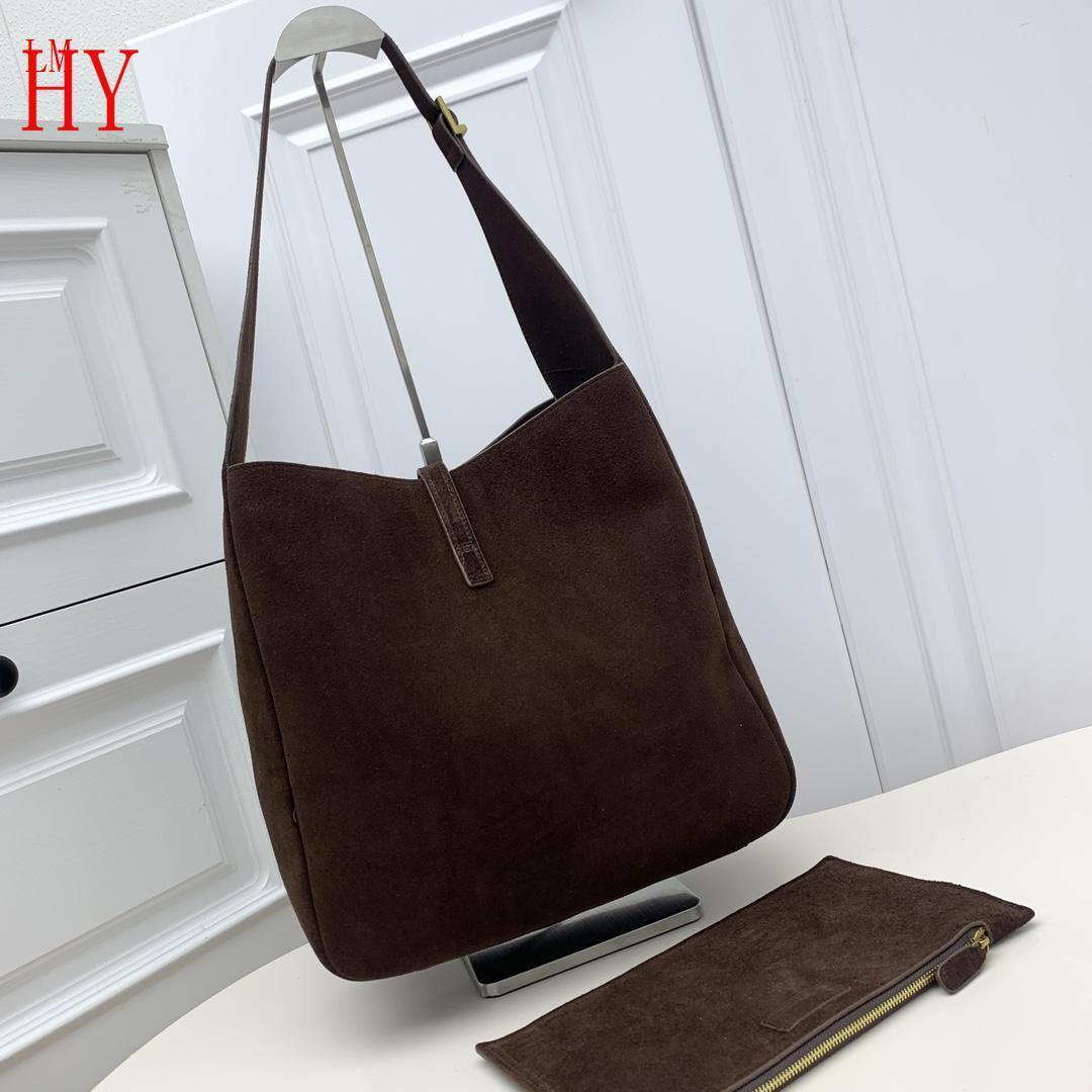 yves saint laurent brown suede hobo bag with pouch - Image 7