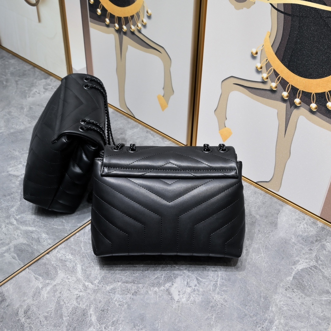 yves saint laurent 24cm black chevron bag - Image 7