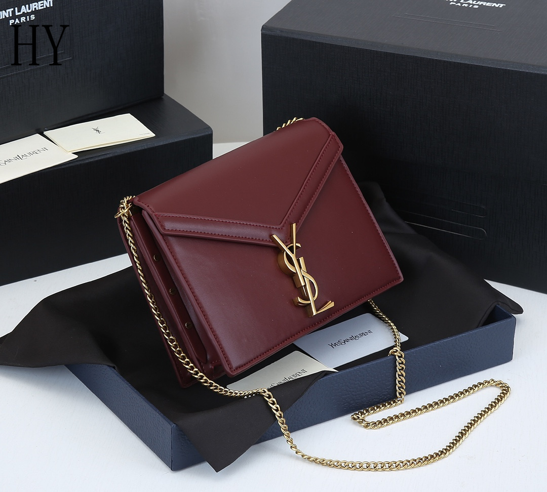 yves saint laurent burgundy leather crossbody bag - 22x16.5x5.5cm - Image 7