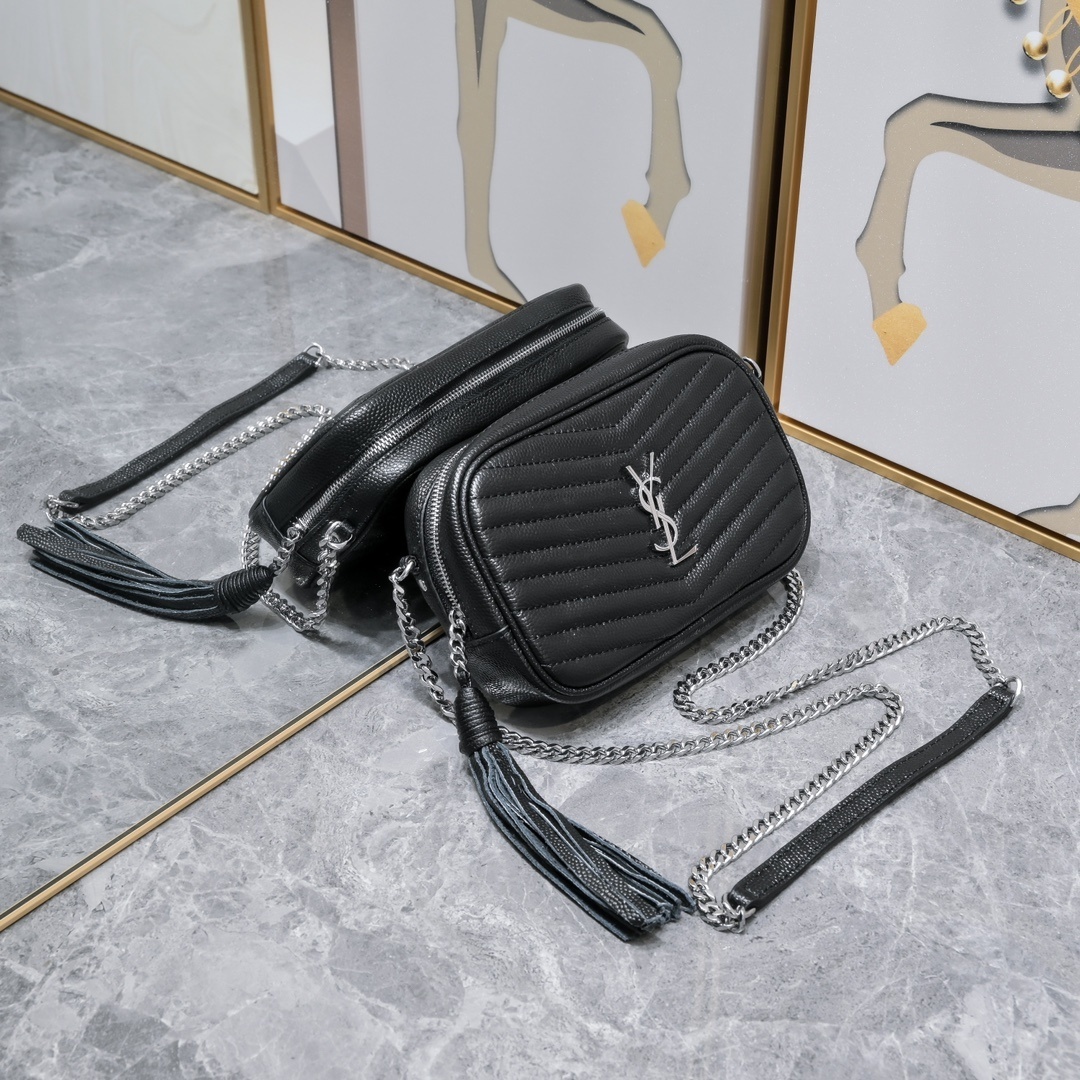 yves saint laurent 1997 quilted black crossbody bag - 18×10×5cm - Image 7