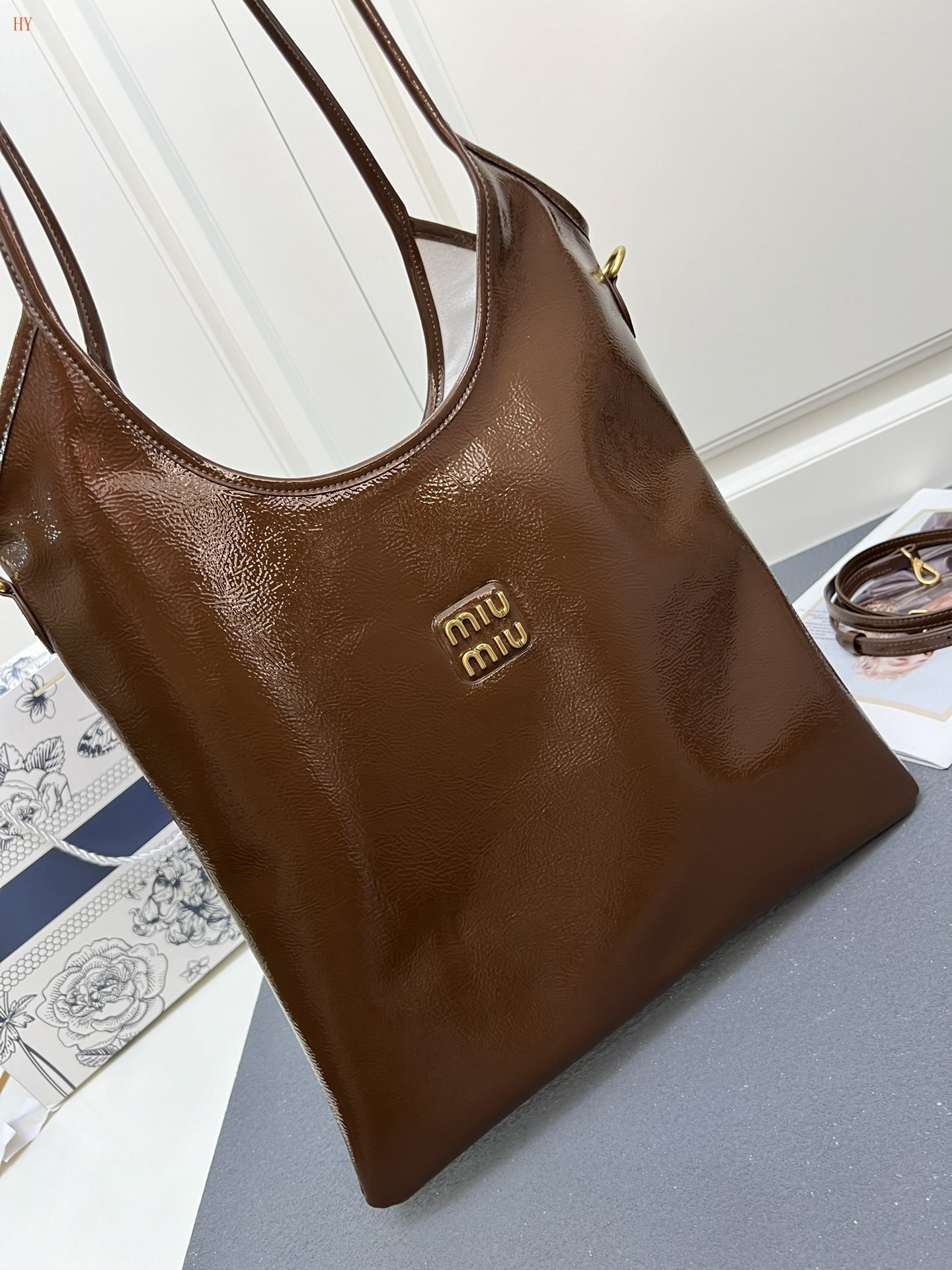 miu miu brown tote bag 35x40 cm - Image 7