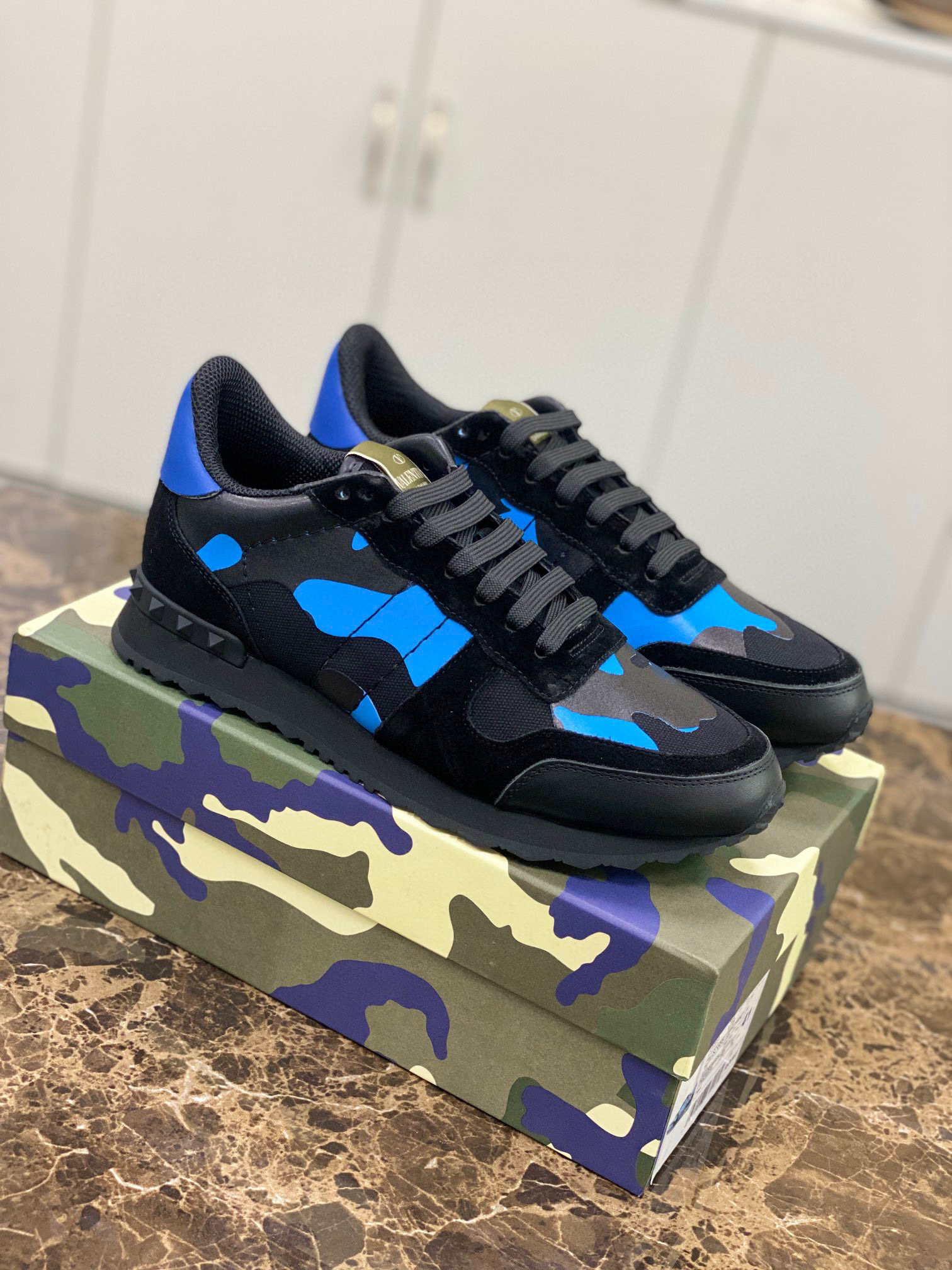 valentino casual sneakers in black/blue - sizes 38-44 - Image 7