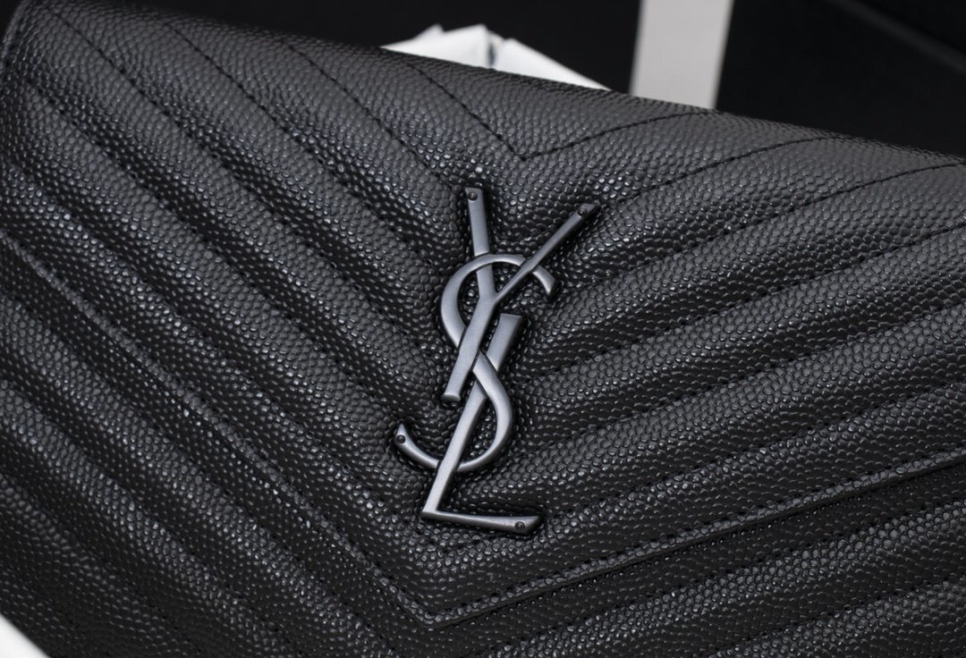 yves saint laurent black chevron wallet on chain - 22.5x14x4 cm - Image 7