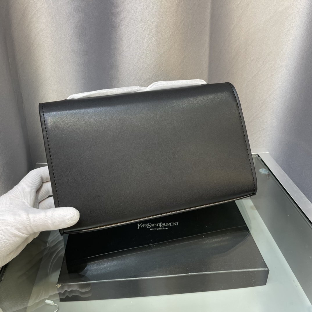 yves saint laurent black leather handbag 24x16x8 cm - Image 7