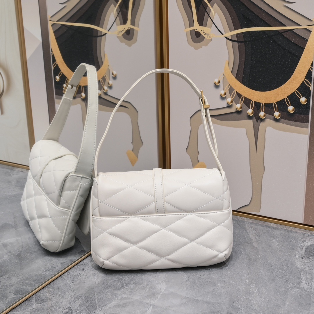 yves saint laurent quilted white handbag 24*18*5.5 - Image 7