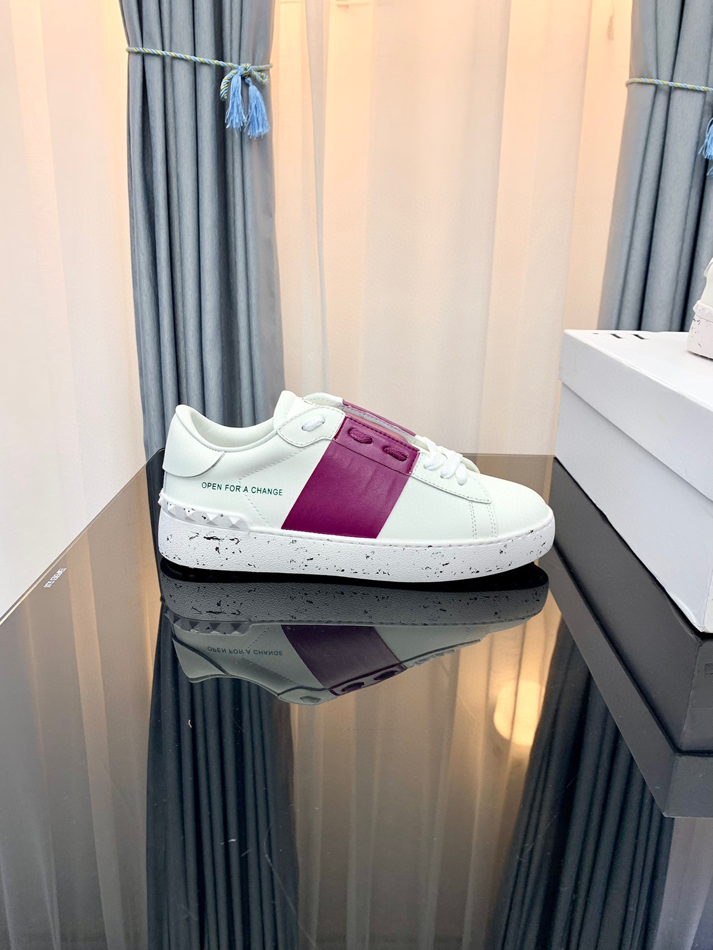 valentino couples sneakers 35-44 with purple stripe - Image 7