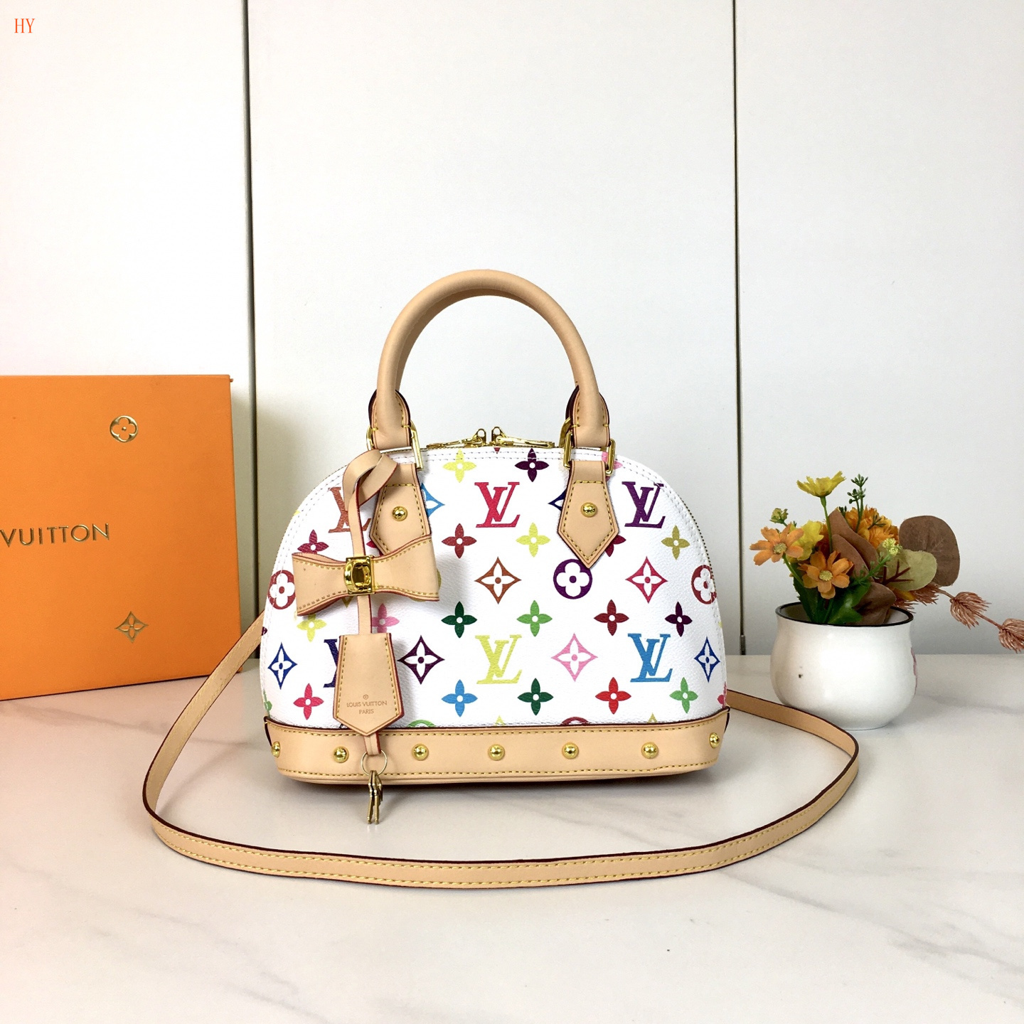 louis vuitton mini speedy bag - 25x19x12 cm, multicolor