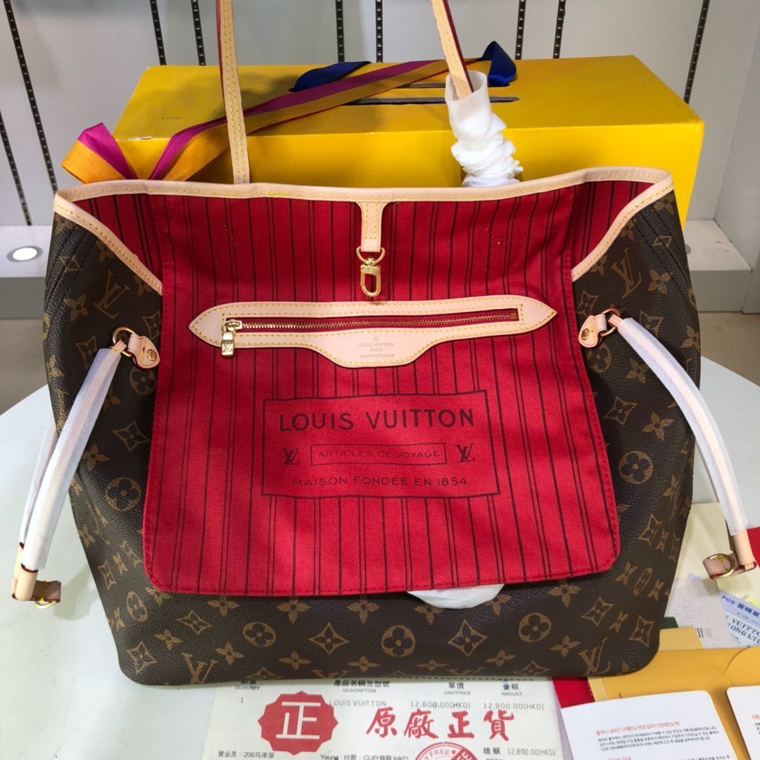 louis vuitton monogram tote bag with pouch - Image 8