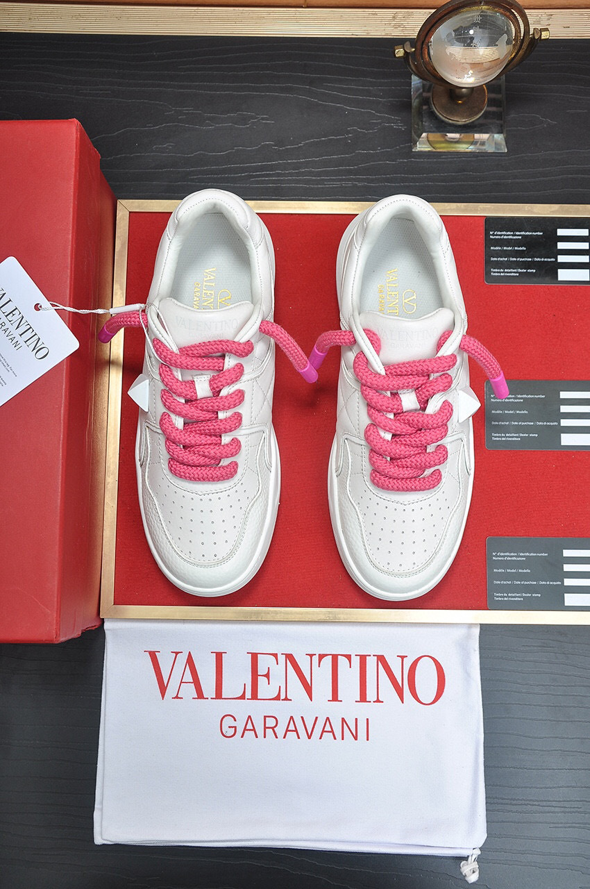 valentino garavani white sneakers with pink laces - size 35-44 - Image 8