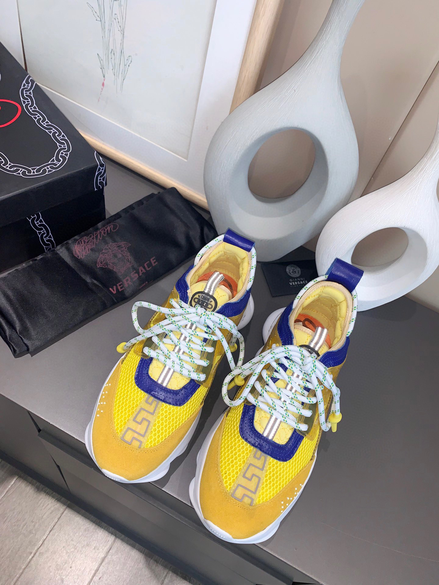 versace men's yellow dad sneakers size 35-44 - Image 8