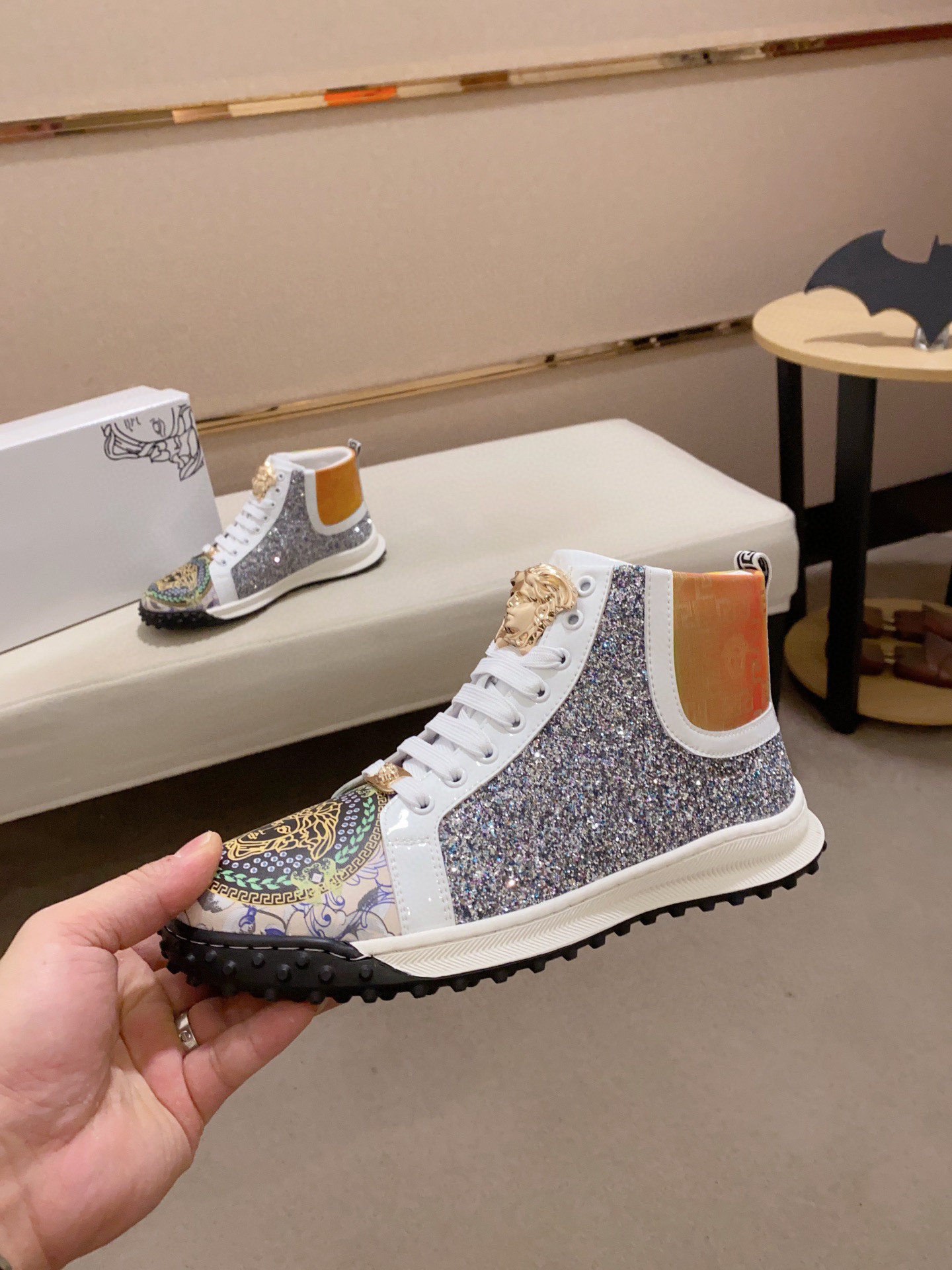 versace glitter high-top sneakers - size 38-44 - Image 8