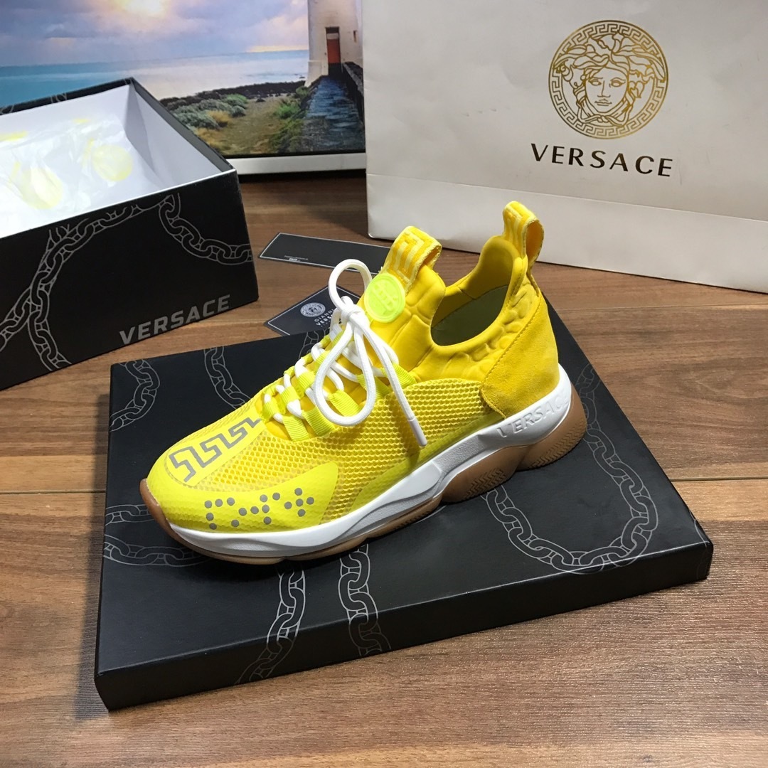 versace yellow sneakers for couples, sizes 35-44 - Image 8