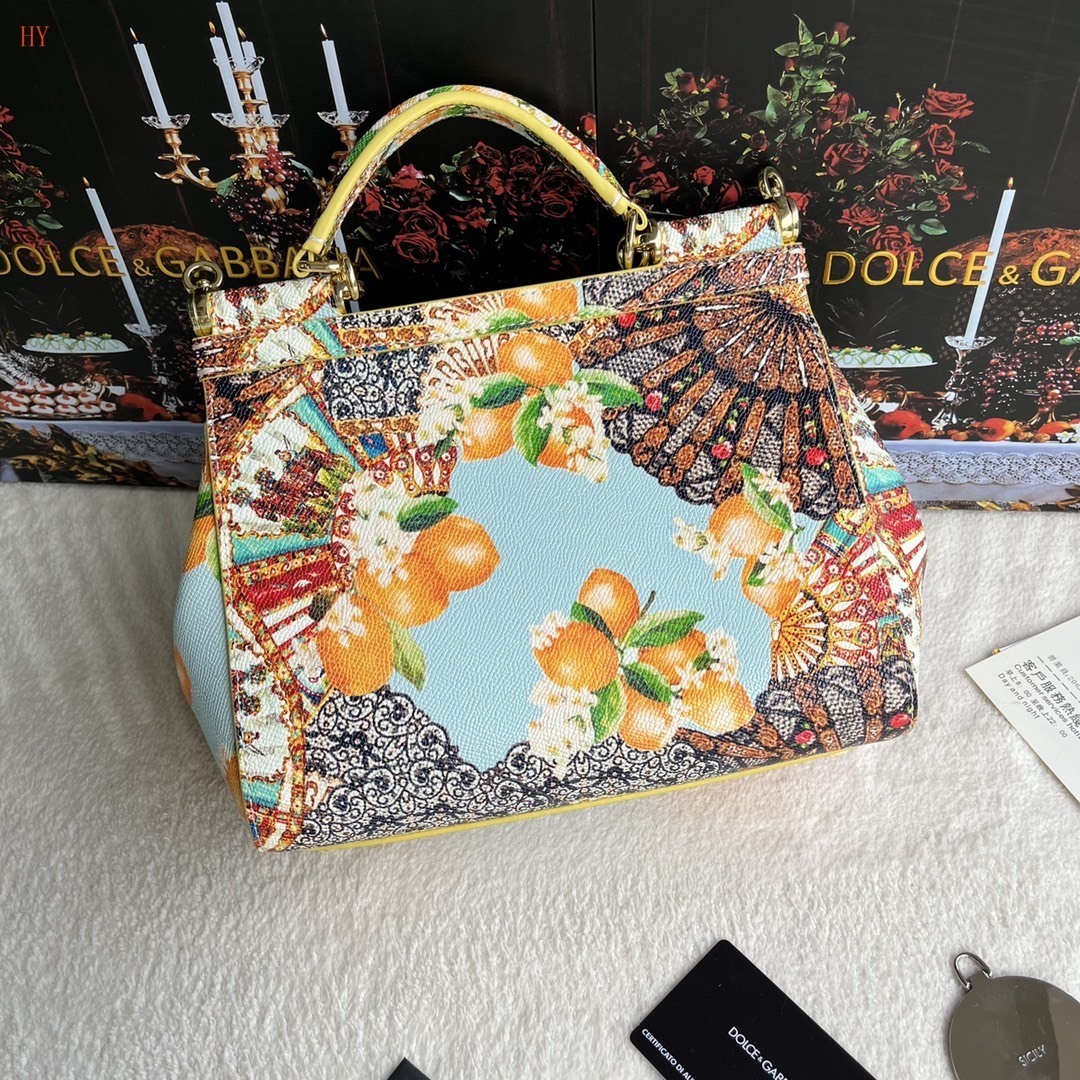 dolce & gabbana fan print handbag - 25x20x12.5 cm - Image 8
