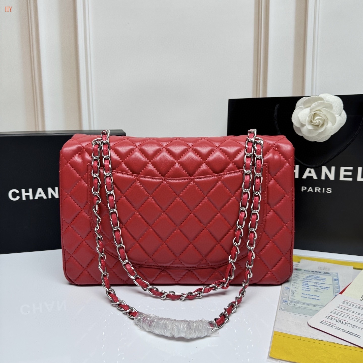 chanel red quilted flap bag - 33*22*9.2 cm - Image 8