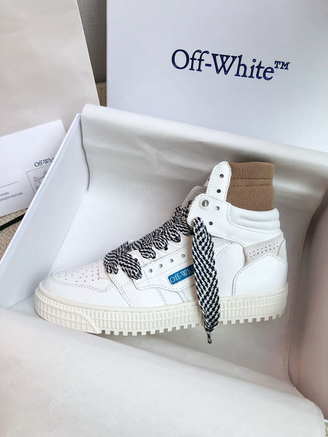 off-white high-top sneakers - size 35/44 - Image 8