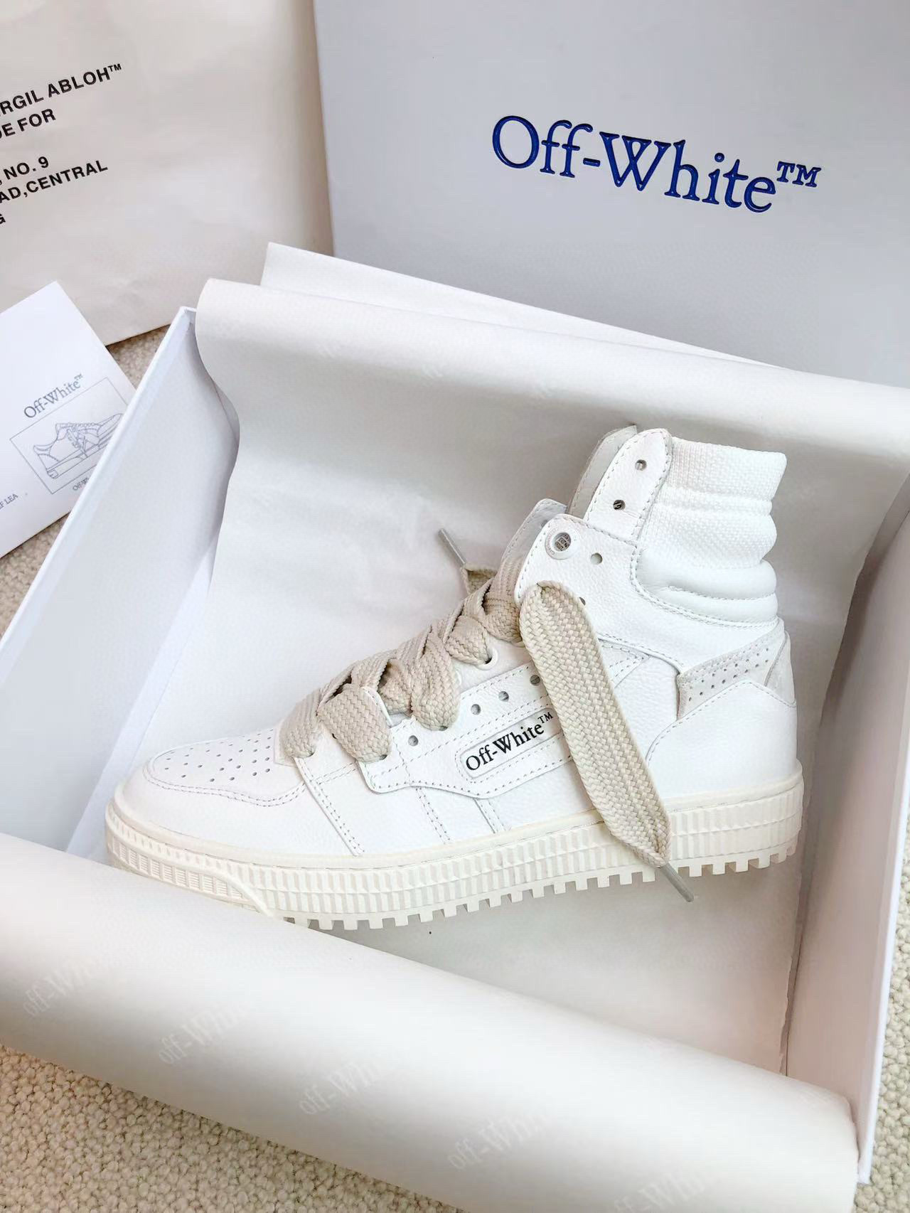 off-white high-top sneakers - size 35/44 - Image 8