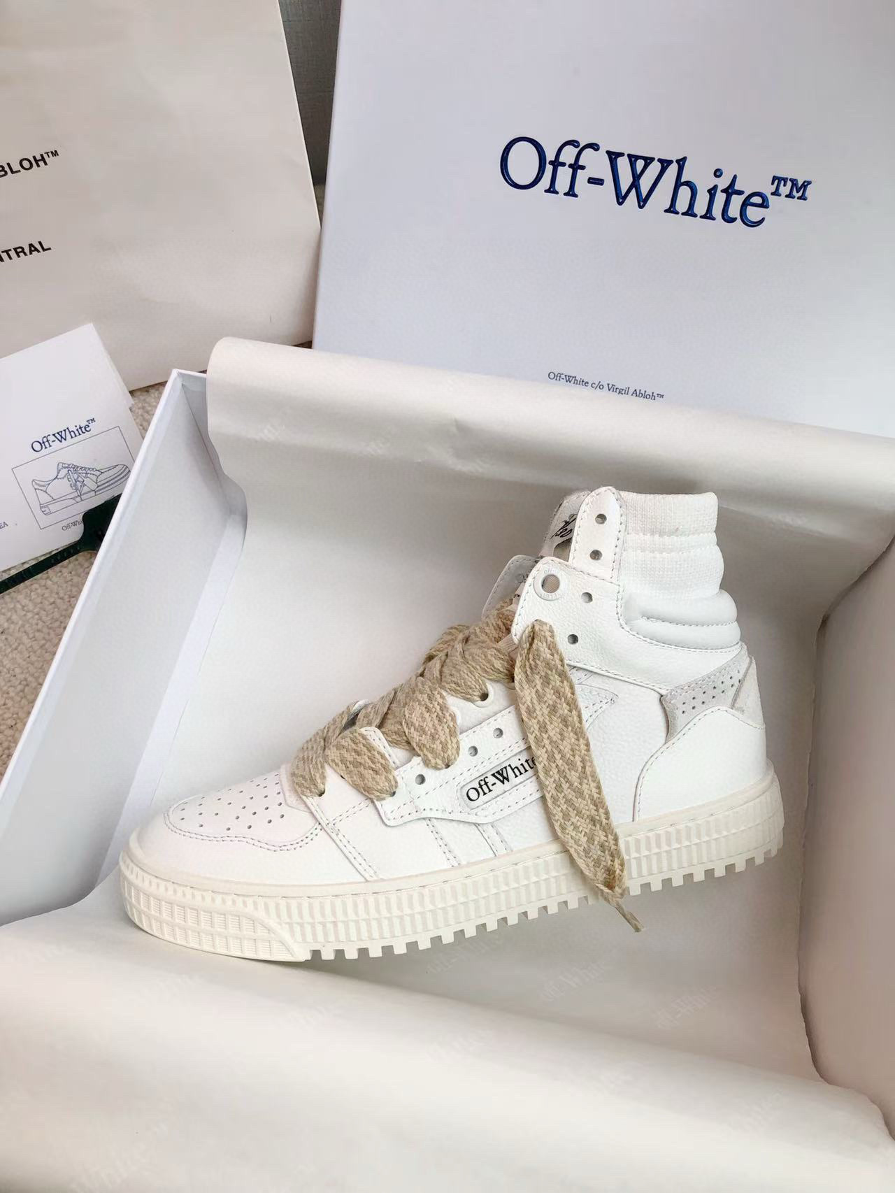 off-white high-top sneakers - size 35/44 - Image 8