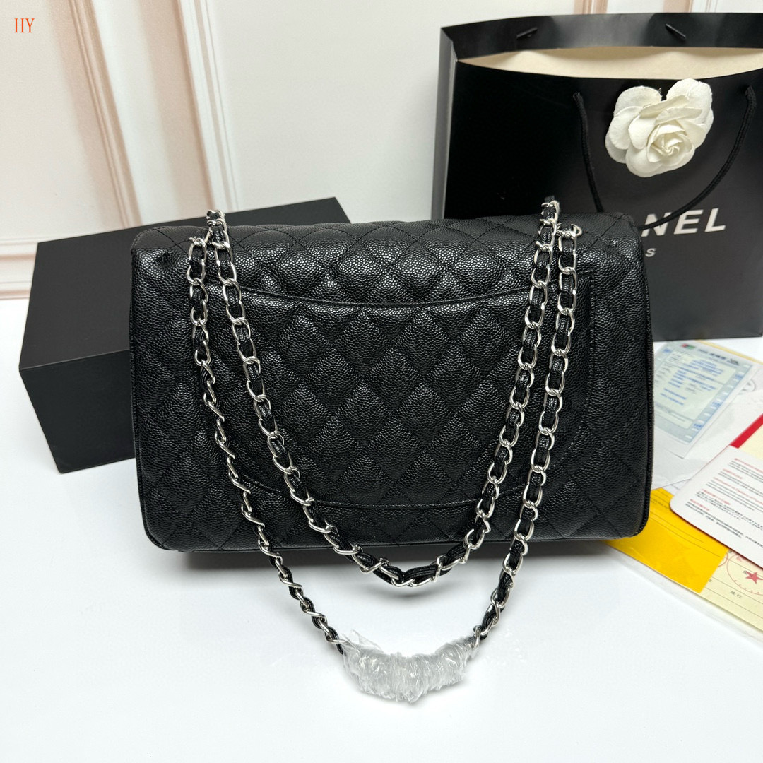 chanel classic flap bag - 33x22x9 cm - black - Image 8
