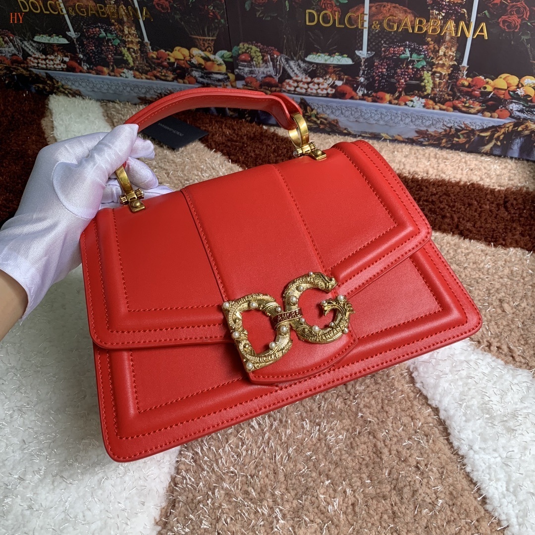 dolce & gabbana red dg logo handbag 27x18x8 cm - Image 8