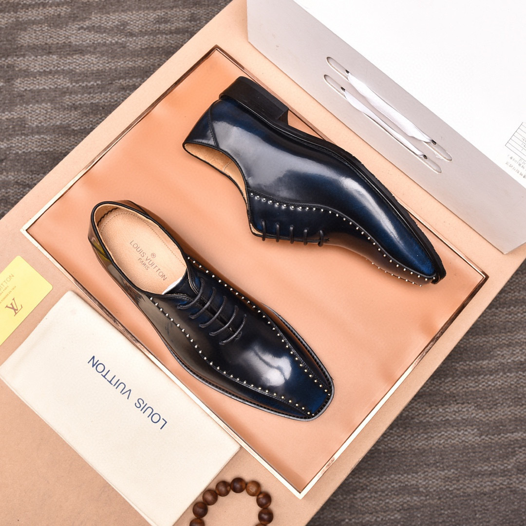 louis vuitton leather shoes size 38-44 with studded detail - Image 8