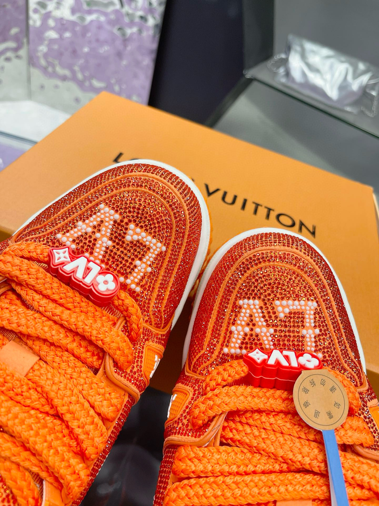 louis vuitton l couples sneakers 35-44 orange - Image 8