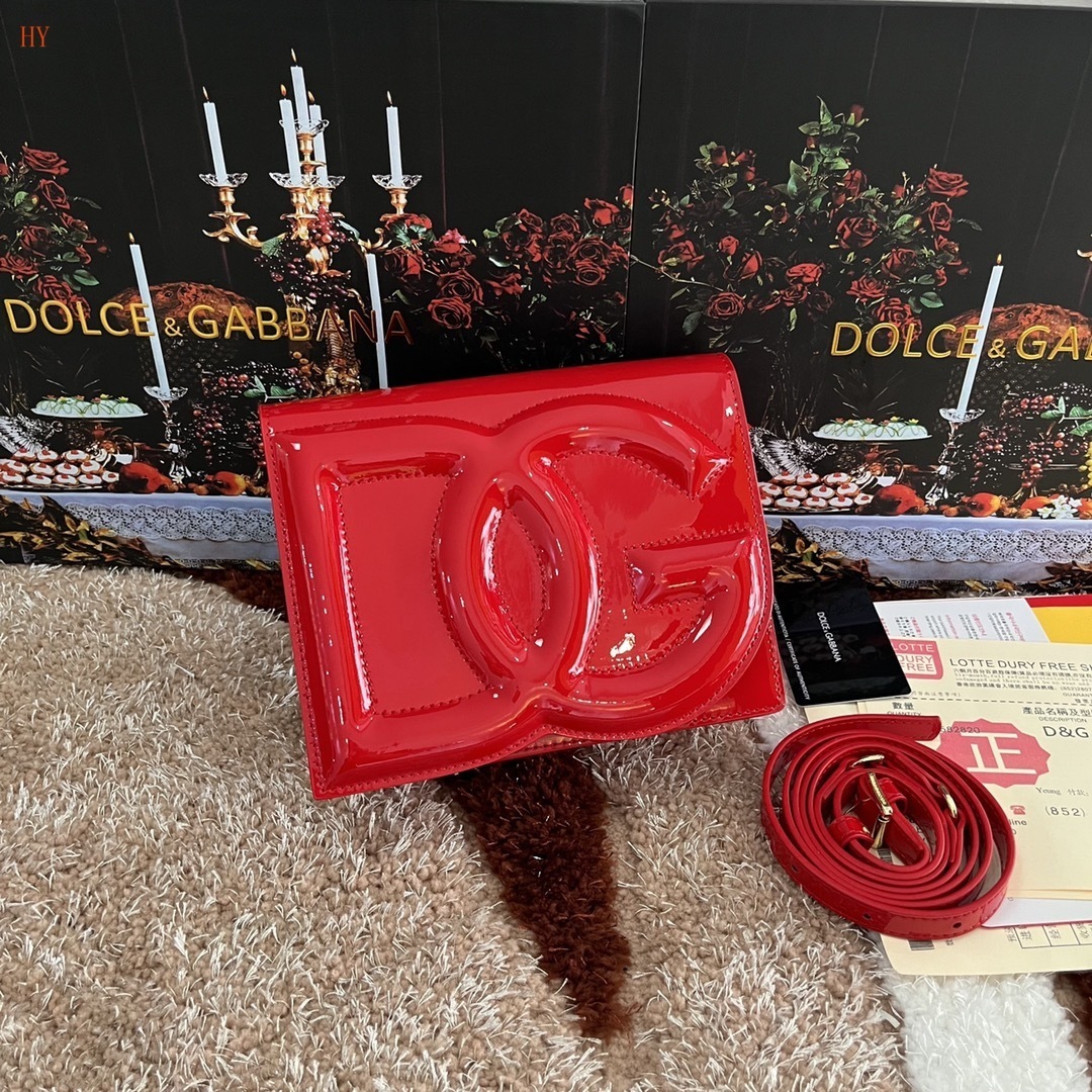 dolce & gabbana red logo bag 20x16x5.5 cm - 532024
