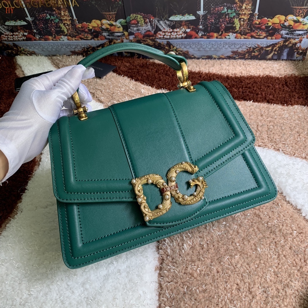 dolce & gabbana green dg logo handbag 27x18x8 cm - Image 8