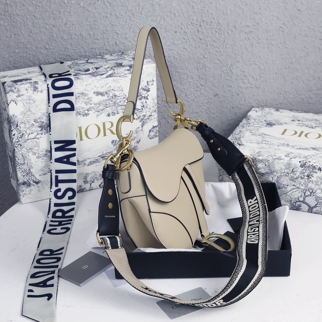dior saddle bag - 25.5x20x6.5 cm - beige - Image 8