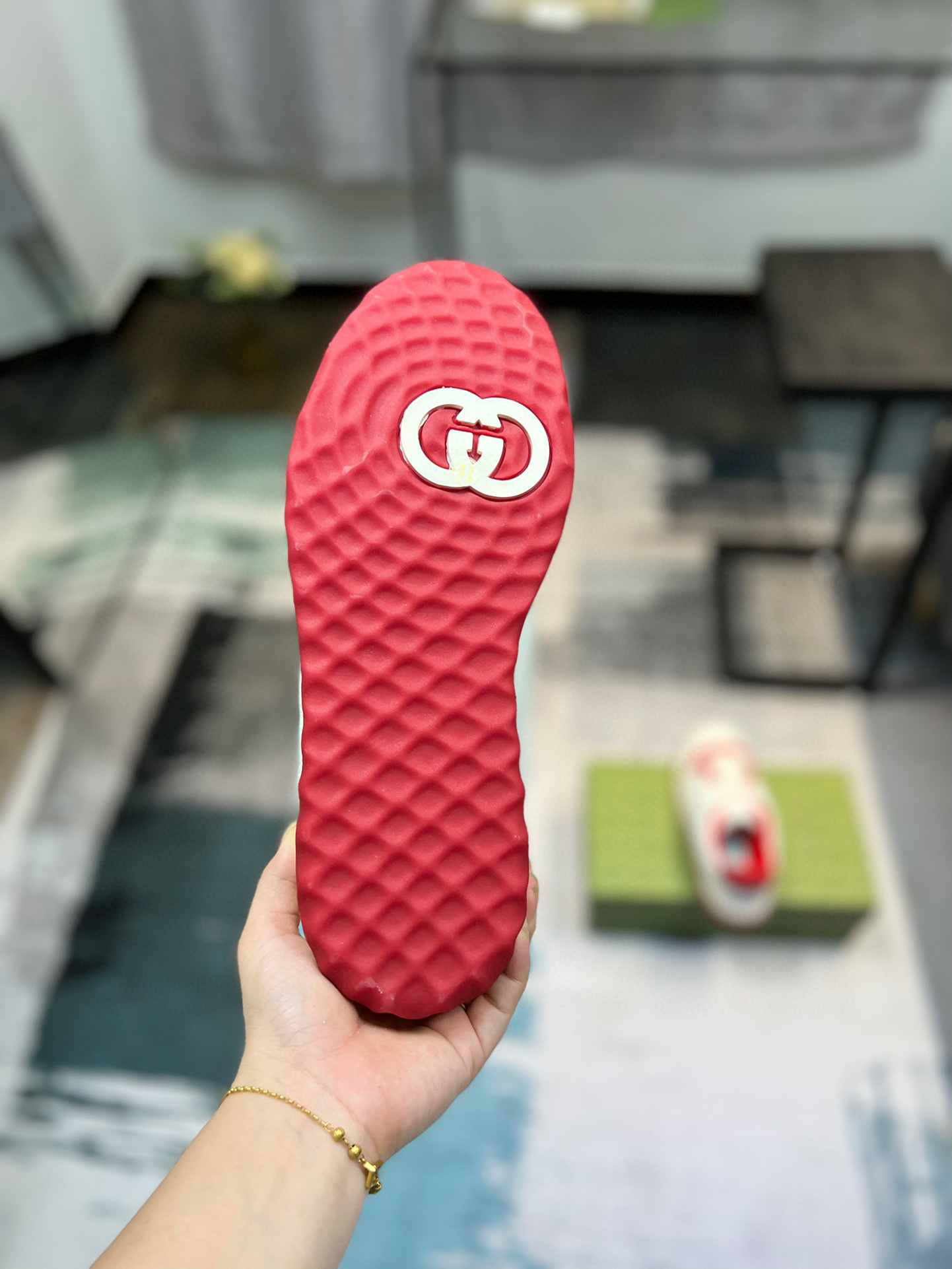 gucci g couples sneakers 35-44 - stylish red & white - Image 8