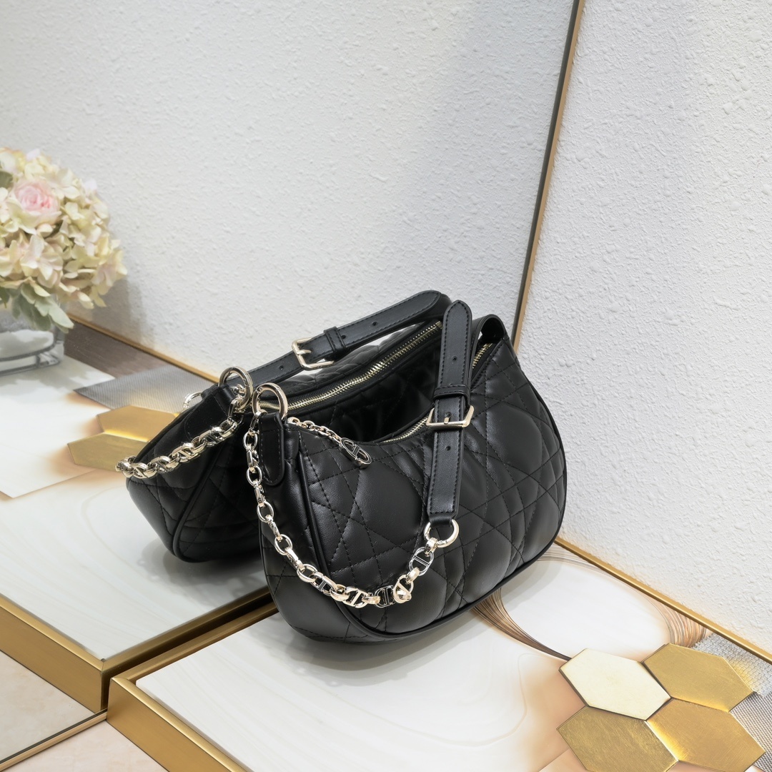 dior black quilted handbag 27x16 cm - Image 8