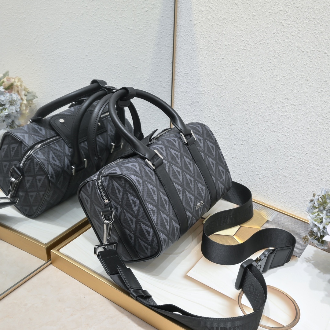 dior gray canvas handbag 26x16x14.5 cm - Image 8