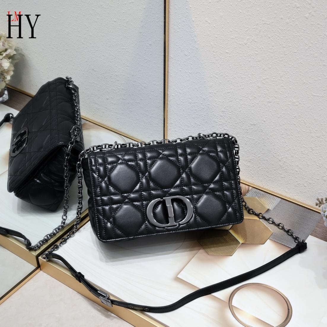 dior 25cm black quilted leather shoulder bag