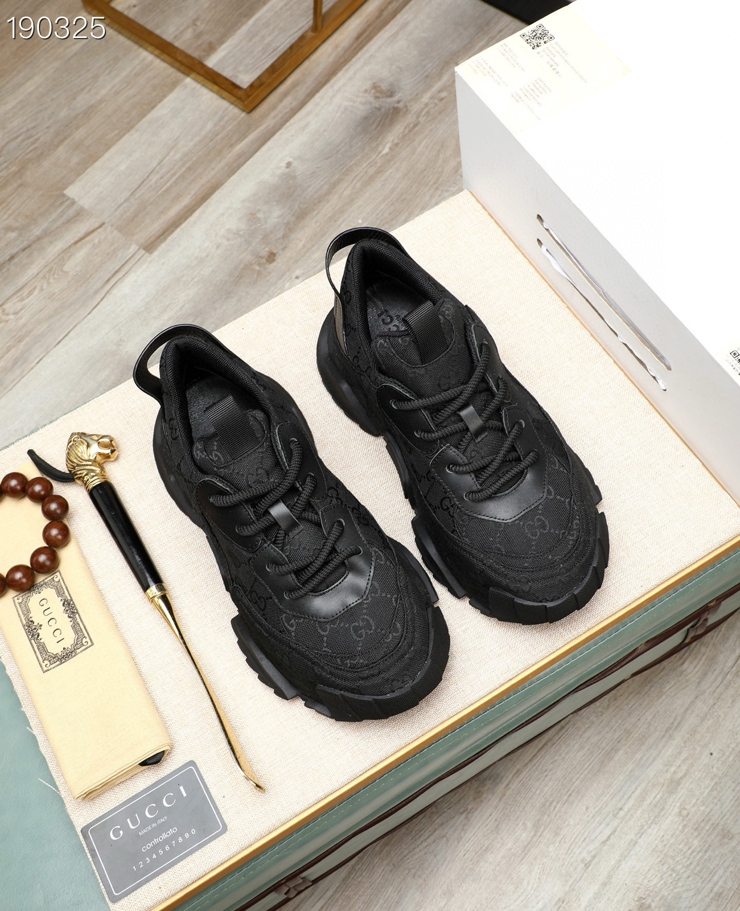 gucci black sneakers size 39-44 gtl320 - Image 8