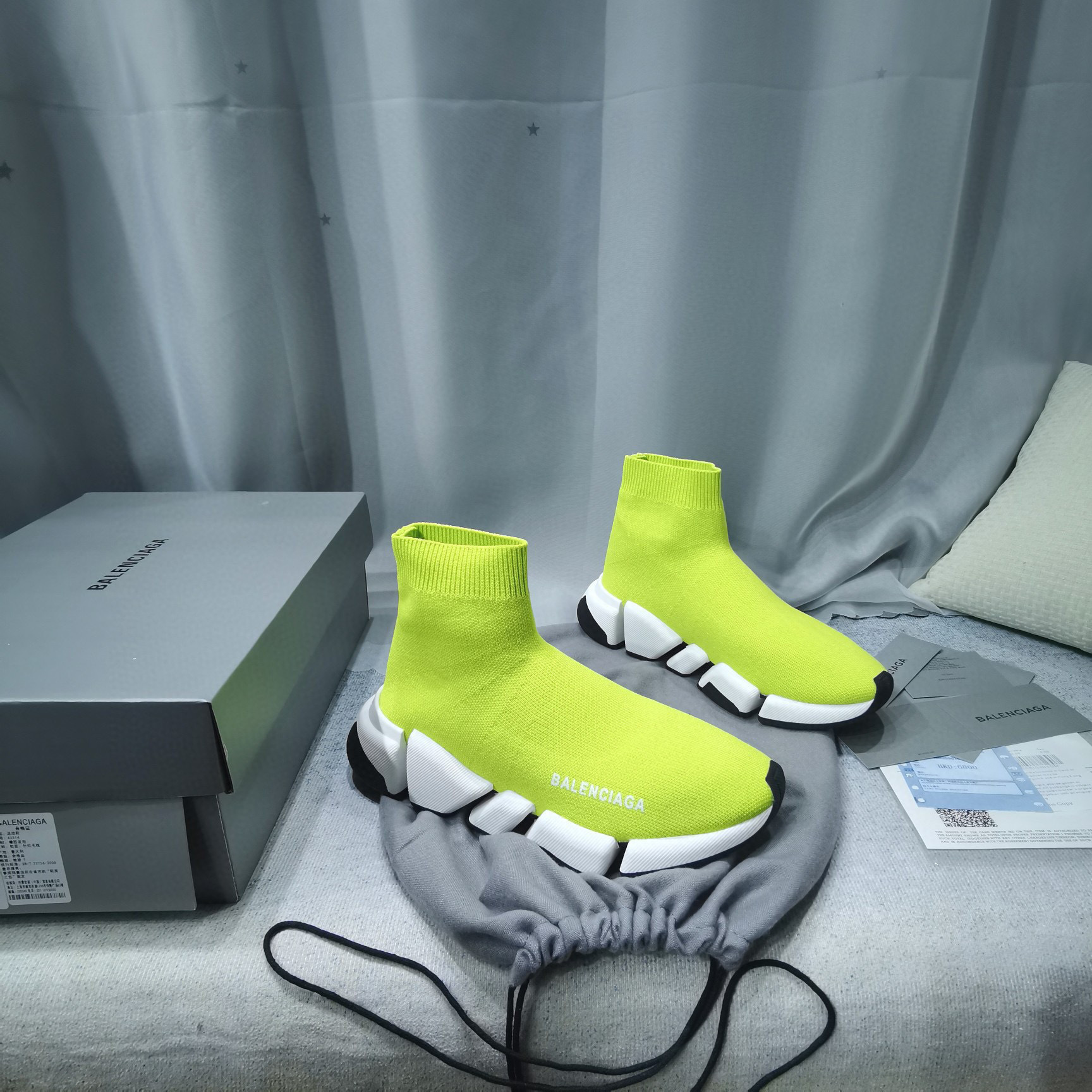 balenciaga couples sock sneakers - eu 35-44 - neon yellow - Image 8
