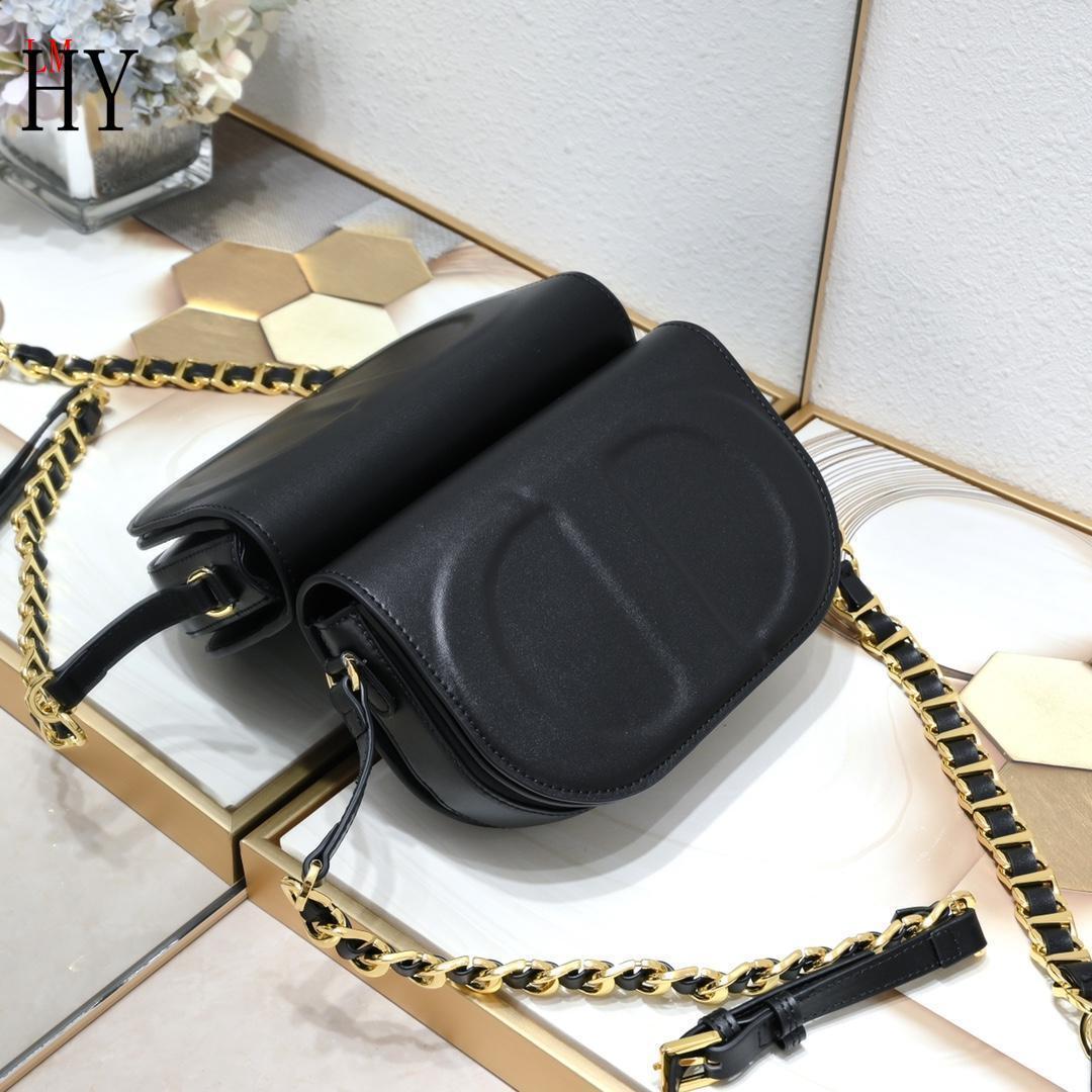 dior black leather crossbody bag - 21*6*12cm